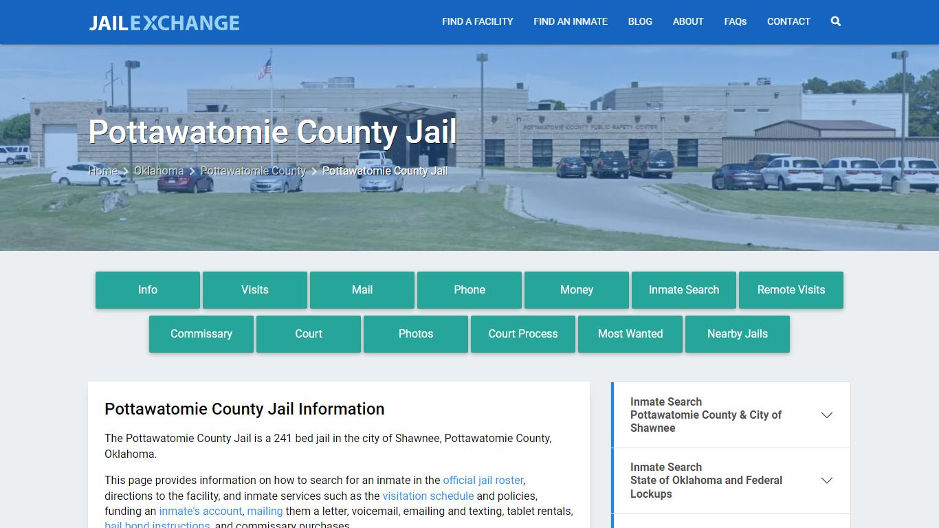 Pottawatomie County Jail, OK Inmate Search, Information